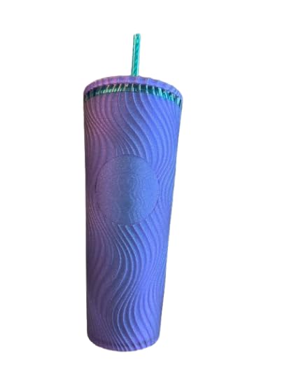 Amazon.com | Starbucks Wavy Plastic Cold Cup, 24 oz, Reusable Tumbler with  Straw and Lid, Textured Wave Design, BPA-Free, Purple with Embossed Siren  Logo: Tumblers & Water Glasses