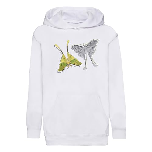 Sweat à capuche enfant papillons verts premium finitions soignées style rétro