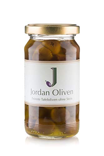Jordan Oliven | Feinste Tafeloliven ohne Stein in Jordan Olivenöl | 180g Glas Cover