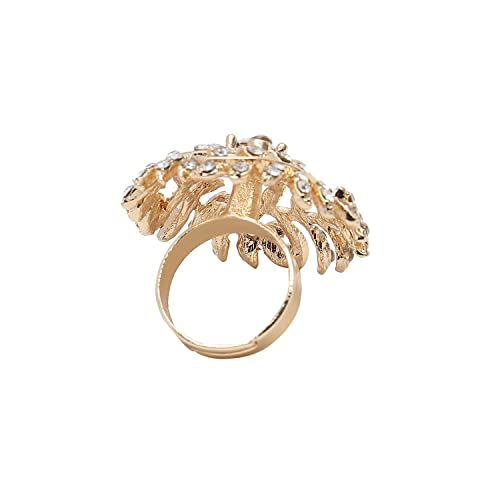 Image of SOHI Cocktail Ring for Women & Girls, Chunky Ring, Finger Ring, adjustable ring, Ladies Ring, Gold Plated Ring, aesthetic jewellery, hand ring for women