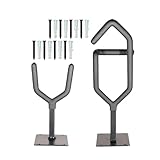 Ecomlively Gun Rack for Wall, 2-Piece Vertical Gun Storage Indoor, Wall Mount Gun Stand with Secure Hooks for Nerf, Rifle, AR-15, Shotgun & More – Adjustable Metal Gun Display, Black (2 Sets)