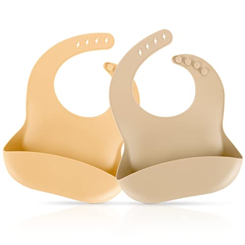 Image of ME.FAN Silicone Baby Bibs for Babies & Toddlers | Adjustable Silicone Bibs 2 Set