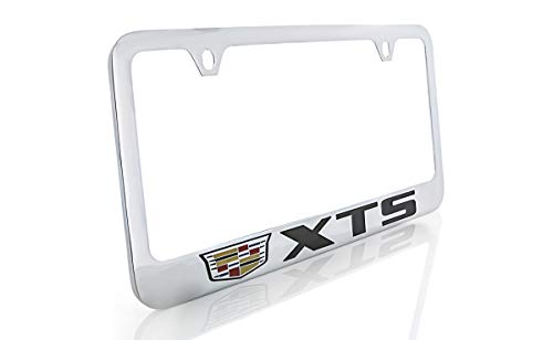 Cadillac Xts Brass License Plate Frame With Chrome Finish (2 Hole) #TOP21