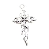 hroryn 10pcs Charms cross flames fire 64x36mm Antique Making Vintage Tibetan Silver Zinc Alloy Pendant
