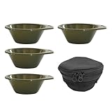 Bol de randonnée | Ustensiles de table empilables avec rangement, 4 pièces – pour voyage, ...