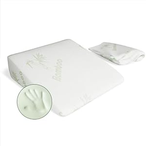 Steno Wedge Pillow – X2 Pillowcases – Acid Reflux, Reading, Back Support – Memory Foam Layer – Eco Washable Covers