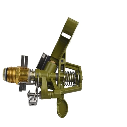 MoSundi Aspersor de latón de 1,27 cm con rotor impulsado por cuchara resistente para un potente riego generalizado, ajustable en 360°, para césped, jardín y agricultura