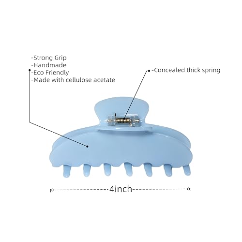OideGuiing 4-Inch Wathet Blue Acetate Claw Clip — view 2