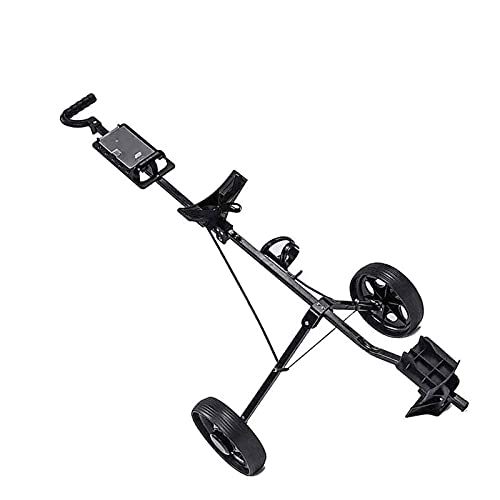iumLeap Push Pull Golf Cart Folding 2 Wheels Golf Trolley with Adjustable Handle Angle Scorecard and Foot Brake Lightweight Golf Push Cart