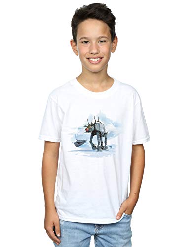 Star Wars Boys Christmas at-at Reindeer T-Shirt White 9-11 Years