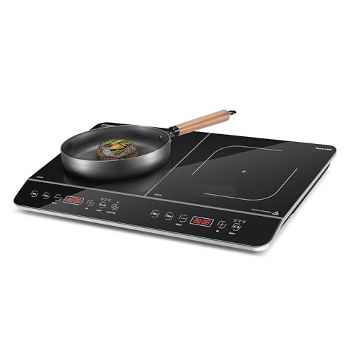 CASO Touch 3500 Induktionskochplatte doppelt mobil, Sicherheitsschalter, 60-240°C, 6 Stufen, Timer...