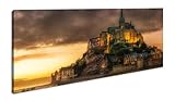 Leinwandbild Mont St Michel bei Sonnenuntergang, magisch 