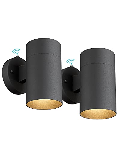 Image of Ken & Ricky Dusk to Dawn Outdoor Wall Sconce Lights,Cylinder,Black,2 PK
