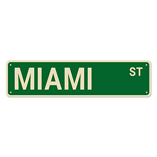 UseLoud Miami Street Signs, Miami Decor Miami Sign Miami Gift, Wall Decor for Home/Driveway/Man Cave/Bar, Quality Metal Signs 16x4 Inch