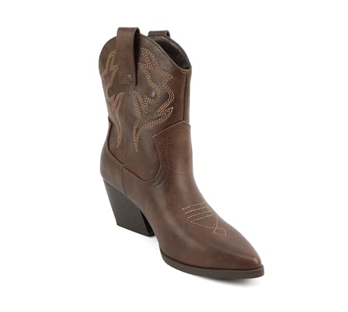 Image of Soda inchBLAZING inch ~ Women Western Bootie Pointe Toe with Low Heel (Wide Fit Available)