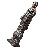 Statue artisanale en bois - l'ornement de bouddha debout sur le lotus est livré avec le bon matériau, facile à déformer ou à casser, statue décorative