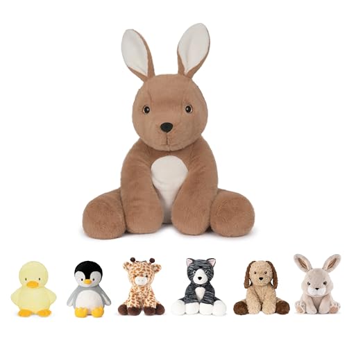Image of Niuniu Daddy Weighted Stuffed Animals, 14 in 3.5 lb Kangaroo Plush Pillow | Heavy sensory lap pad, lying body pillow for sleeping, machine wash, huggable gift for kids and adults