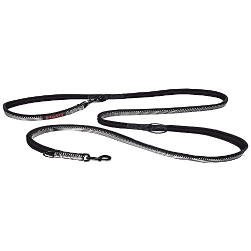 Image of Halti Double-Ended Dog Leash | Size Small, Black, 2m | Premium Puppy & Dog Leash | Neoprene-Padded | Reflective | Adjustable Lengths | Ideal for Hands Free Running & Training