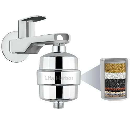 Image of Life Harbor Tap & Shower Filter | India's Most Effective Hard Water Softener | 85% Active Filteration Media | Hard Water Softener for Bathroom | Fits All Taps & Showers