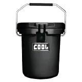 クーラーボックス (16L 17QT / バケツ型) 多機能 クーラー 保冷ボックス 車載 冷蔵庫 (長期保冷/UV耐性/栓抜き/氷保存) アウトドア 冬キャンプ 釣り 凍結防止 災害 防災 秋キャンプ (ブラック)