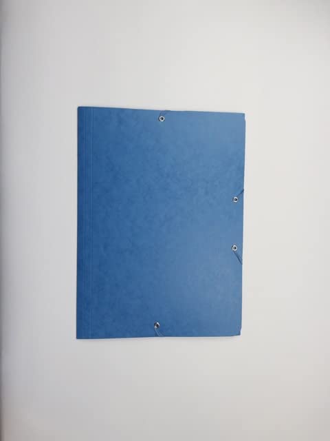 Pack of 10 Pressboard Folders A4 Blue with Elastic Strap Premium Folder with Elastic Strap 330 g/m² - Image 3