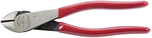 Klein Tools D228-8 Pliers, Diagonal Cutting Pliers with Short Jaw and Beveled Knives, High-Leverage Color-Coded Wire Cutters, 8-Inch