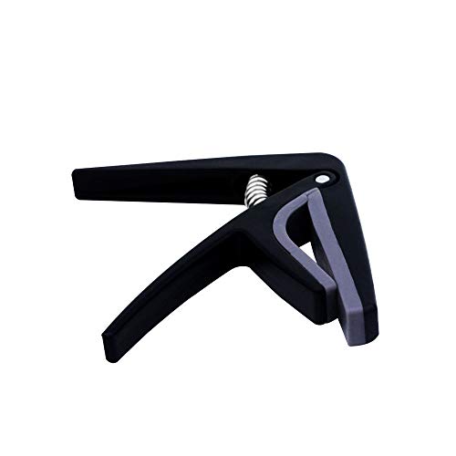 Tzong Black Guitar Capo with Solid wood picks, Premium Zinc Alloy Capo for Acoustic, Electric and Classical Guitars, Ukulele, Banjo, Bass, Mandolin