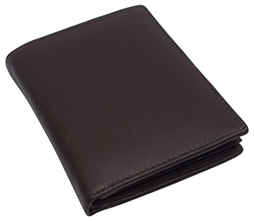 MARSHAL Bifold Genuine Leather RFID Blocking Wallet For Men Card Slots, 2 Bill Compartments, ID Windows, Money, (CN Brown)4