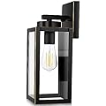 BesLowe Outdoor Wall Light Fixtures, Exterior Waterproof Wall Lanterns, Bronze Porch Sconces Wall Mounted Lighting with E26 Sockets & Glass Shades, Modern Wall Lamps for Patio Front Door Entryway