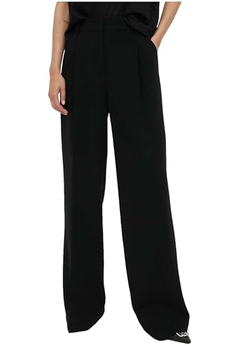 Image of Michael Kors Wide Trousers in Textured Crepe Color Black, Black/White, L