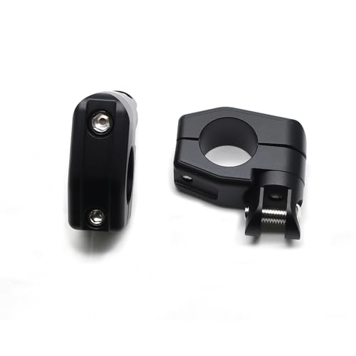 Image of MZS Motorcycle Highway Pegs, 1.25 inch CNC Highway Foot Pegs Adjustable Short Mount Clamps Compatible with Road Glide King Softail Electra Street Glide Sportster Dyna Rebel Shadow for 1 1 /4 Engine Guard