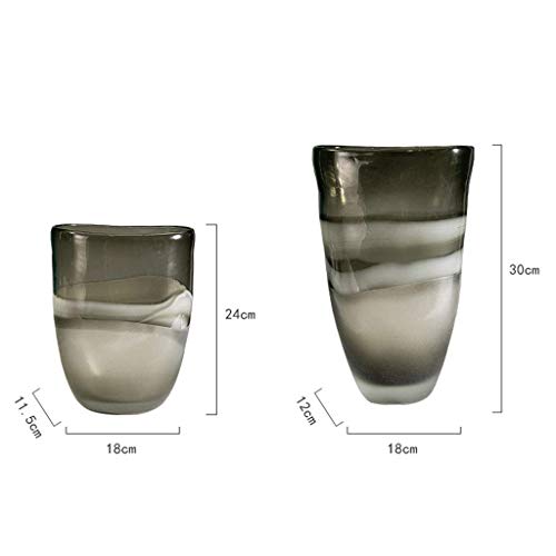 Vase en verre soufflé à frontière dorée et matériaux naturels - 3
