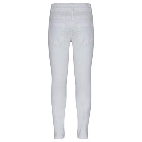 Kids Boys Denim Jeans Contrast Taped White Stretchy Pants Trouser 5-13 Years2