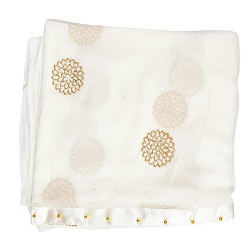 YOUTHQUAKE-Flower-Embroidered-Work-Chiffon-Dupatta-for-Womens-Girls-with-Fancy-Moti-Lace