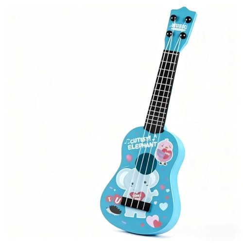 42cm Guitare Enfant Guitares et Instruments à Cordes pour Enfants, Guitare ukulélé pour Enfants avec 4 Cordes Ajustables (Bleu Clair)