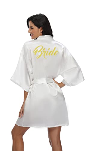 Image of Giova Women Bridal Robe for Bride and Bridesmaid Getting Ready Wedding Party Bathrobe