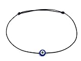 SUSVIJ TRENDING EVIL EYE BLACK THREAD ANKLET_Silk Dori For Girls| Women| Teenager Free Size, Free Size, Silver, no gemstone