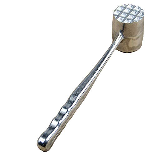 BEPM Martillo De Carne Mazo para Carne Plata De Dos Lados De Aluminio Redondo Martillo De Carne Mazo Ablandador De Carne De Cerdo Pollo Batidor Longitud 20,5 Cm Diámetro 3,5 Cm