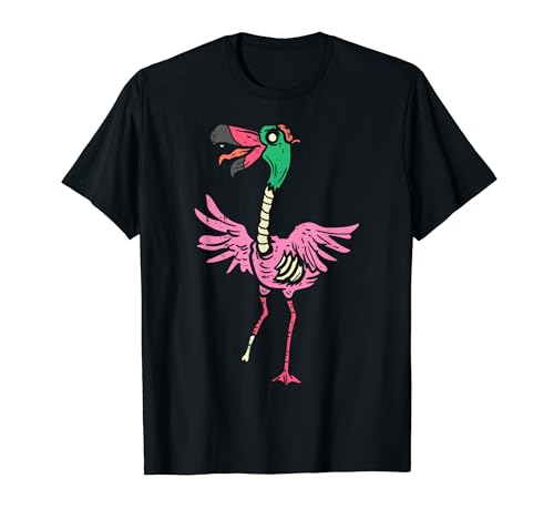 Zombie Flamingo animale uccello Flamingoween Halloween Donne Maglietta