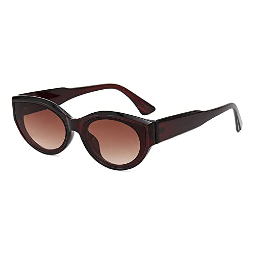 Lunettes de soleil ovales marron anti-fatigue oculaire et protection UV400 totale