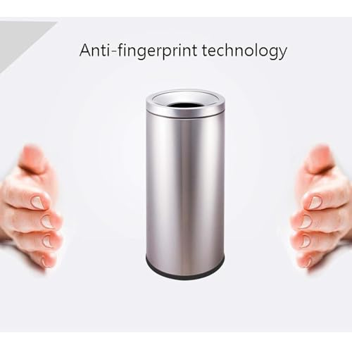 RAABYU Mülleimer für den Außenbereich, rund, tonnenförmig, Edelstahl, Abfalleimer für den Außenbereich/Innenbereich, ohne Deckel, kreativer, modischer, gewerblicher Mü – Bild 4