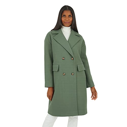 Manteau col tailleur pardessus femme long et chaud veste d'hiver chic