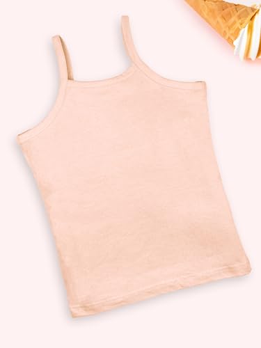 Image of KiddoPanti Girls 100% Cotton Printed Camisoles Tank Top Slips Pack of 3
