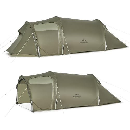 Naturehike Opalus 4 Season Camping Tent, Waterproof 2-3 Person Backpacking Tent, Double Layer Tunnel Winter Tents for Camping