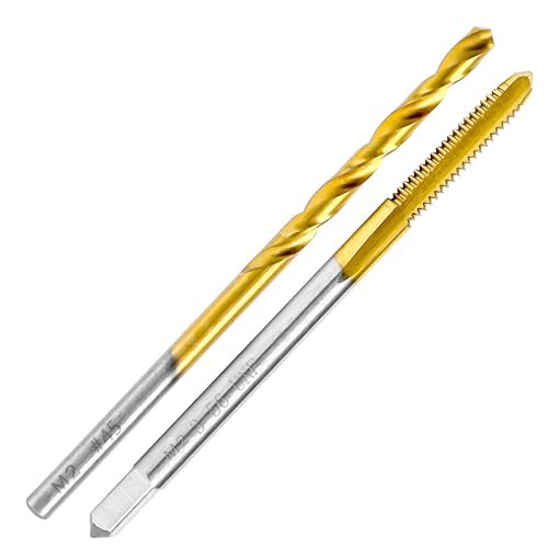 Image of 3-56 UNF Tap and #45 Drill Bit Kit, M2 HSS Drill and Tap Set, Combination of Drill and Tap Kit for Metal