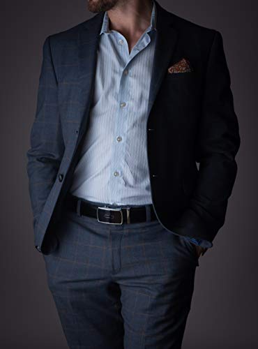 Roxoni Men’s Genuine Leather Ratchet Dress Belt with Automatic Solid Gloss Buckle, Enclosed in an Elegant Gift Box4