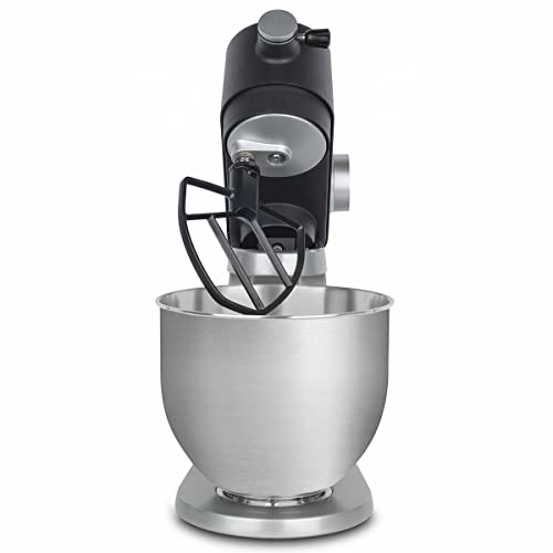 H.Koenig Robot de cocina multifunción 5L KM120 en acero INOX Gris, Robot pastelero, 8 velocidades, Batidor, Mezclador, Gancho Amasador, Tapa anti-salpicamiento, Potente 800 W - imagen 5