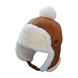 子供帽子 耳あて フライトキャップ 飛行帽 女の子 男の子 6ヶ月-2歳 秋冬 寒さ対策 ふわふわ あったか 冬用ハット 防風 防寒 パイロットキャップ 新生児 保育園 キッズ 男女児 出産祝い 退院用 お出かけ ファッション 人気 (カーキ色)