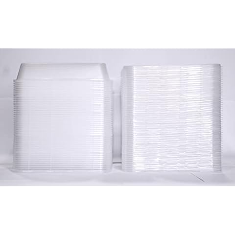 Party Warehouse - 24 x 500ml Clear Plastic Disposable Food Storage Containers with Lids - Microwave and Freezer Safe - Recyclable (24 Containers & 24 Lids 500ml) Cover