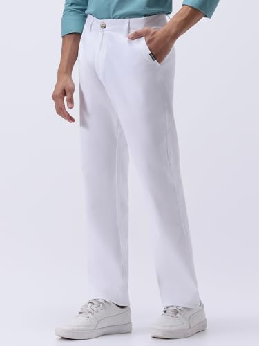 Image of Urbano Fashion Men's Regular Fit Mid Rise Cotton Casual Chinos Trousers Stretch